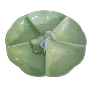 Olfaire Majolica Pumpkin divided service tray with 5 sections